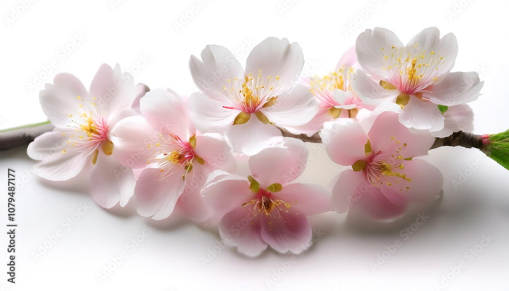 Fresh Cherry Blossom flower isolated white Fresh Cherry Blossom flower isolated white