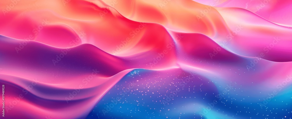 Fototapeta premium Colorful Liquid Flow Abstract Background in Pink Blue Purple Red with Noise Textured Design for Summer Banner and Poster