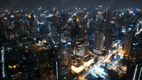 Wallpaper Mural Experience the vibrant nightlife of Bangkok with stunning city views and bustling streets illuminated at night, showcasing the dynamic energy of Thailand's capital city Torontodigital.ca