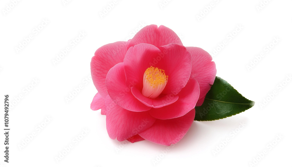 Fresh Camellia flower isolated white