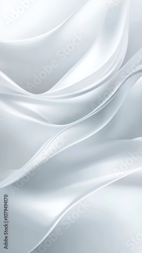 Soft Gray Waves on Minimalist White Background