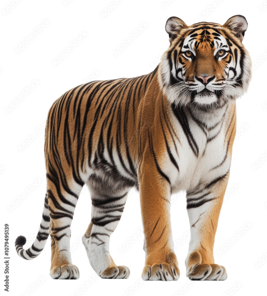 Obraz premium PNG Majestic tiger standing in a natural pose