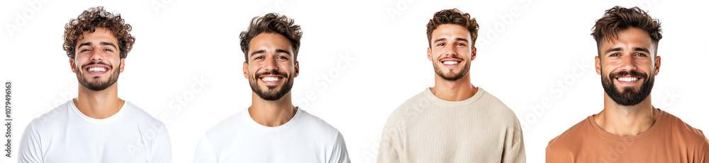 Portrait of smiling young man brunet set isolated Png, transparent without background. Portrait of smiling young man brunet set isolated Png, transparent without background.