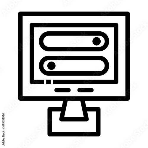 computer settings Line Icon