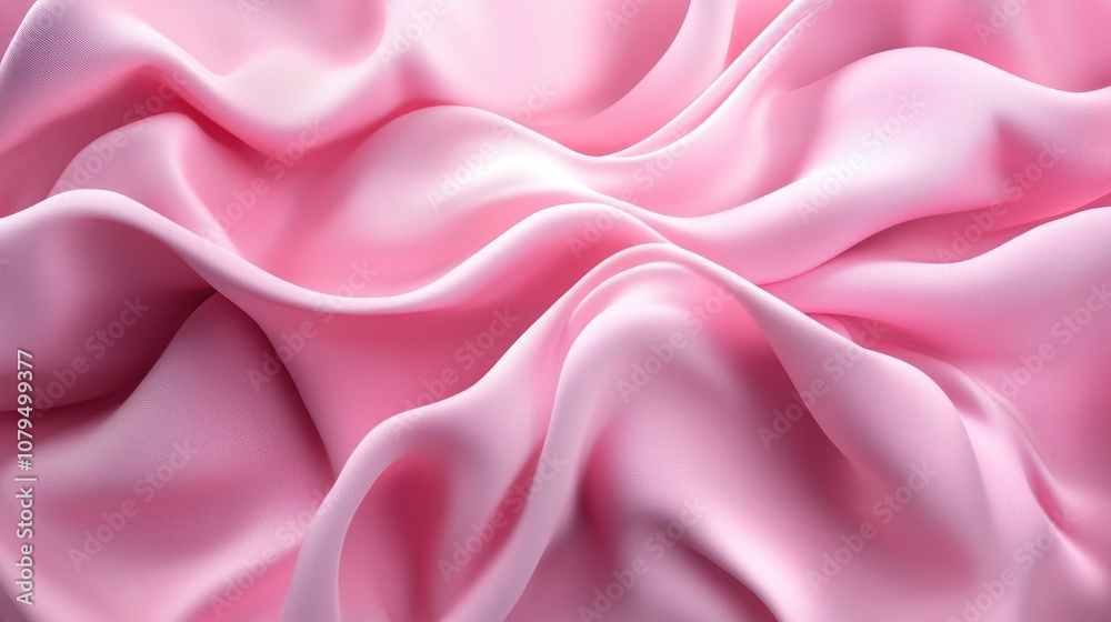 3D render of an abstract background featuring flowing pink silk drapery creating a wavy fashionable wallpaper effect with softly falling fabric 3D render of an abstract background featuring flowing pink silk drapery creating a wavy fashionable wallpaper effect with softly falling fabric