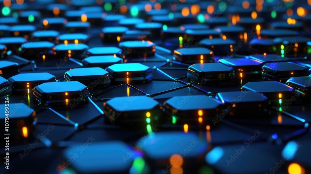Dark hexagonal platforms linked together in a background 3D rendering Digital computer illustration Dark hexagonal platforms linked together in a background 3D rendering Digital computer illustration