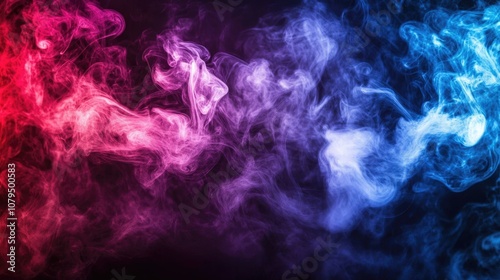 Vibrant smoke swirls against a dark backdrop