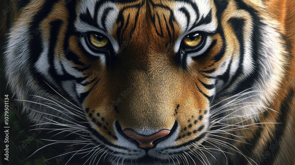 Fototapeta premium High resolution illustration of a tiger s face