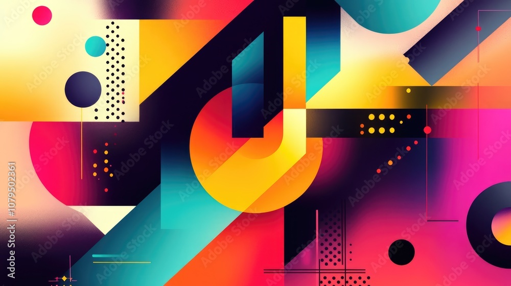 Abstract composition featuring a blend of vibrant colors and geometric shapes creating a visually striking design for various applications Abstract composition featuring a blend of vibrant colors and geometric shapes creating a visually striking design for various applications