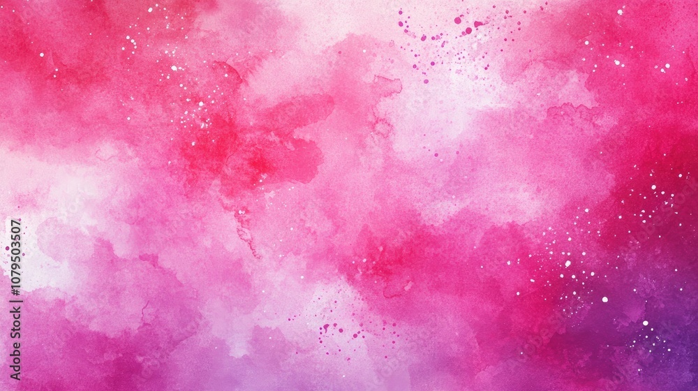 Obraz premium Abstract neon pink and magenta watercolor background in a 3D cartoon rendering Aquarelle canvas with a paper texture for contemporary design Cosmic magenta hand drawn multicolor watercolor illustr