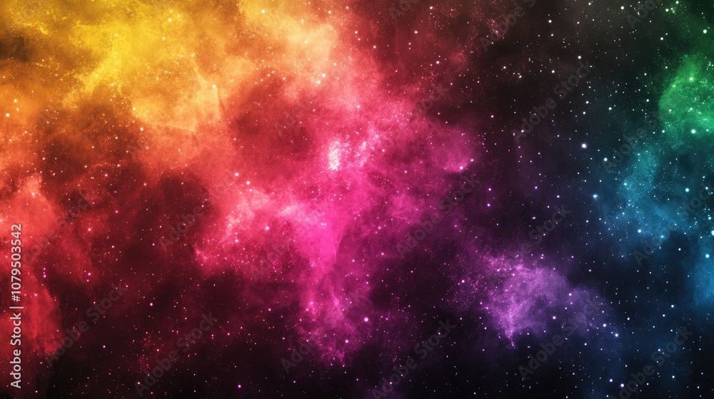 Abstract background for a galaxy spectrum concept in a 3D cartoon rendering The multitude of colors represents numerous stars with hues drawn from a rainbow palette creating a vibrant and colorful Abstract background for a galaxy spectrum concept in a 3D cartoon rendering The multitude of colors represents numerous stars with hues drawn from a rainbow palette creating a vibrant and colorful