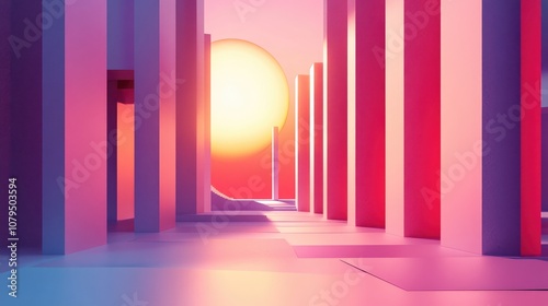Abstract architectural background in 3D illustration
