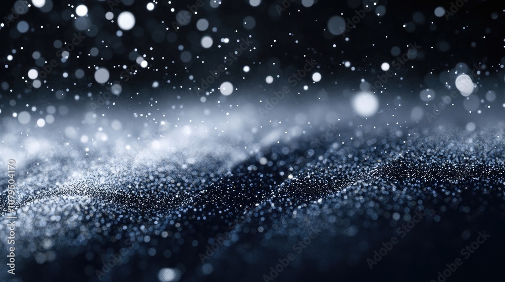 Freeze motion of white particles on a black background in 3D cartoon rendering Freeze motion of white particles on a black background in 3D cartoon rendering