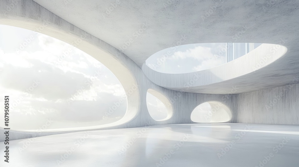 Abstract Modern Architectural Background vacant white interior space 3D modern visualization Abstract Modern Architectural Background vacant white interior space 3D modern visualization
