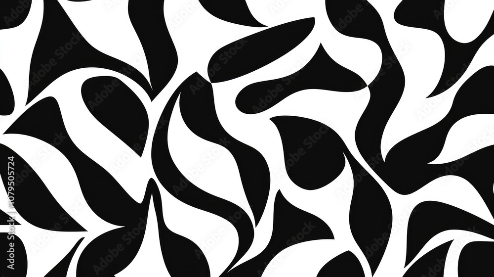 Seamless black and white vector pattern featuring an abstract goose foot design ideal for textile and surface applications Seamless black and white vector pattern featuring an abstract goose foot design ideal for textile and surface applications