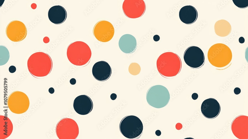 Seamless polka dot pattern design featuring round dots ideal for backgrounds and textile applications Seamless polka dot pattern design featuring round dots ideal for backgrounds and textile applications