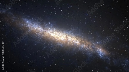 3D cartoon portrayal of the Milky Way and stars in a dark galaxy