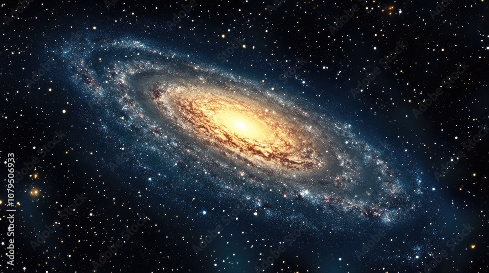 Fototapeta premium 3D illustration of the Milky Way Galaxy in a cartoon rendering style