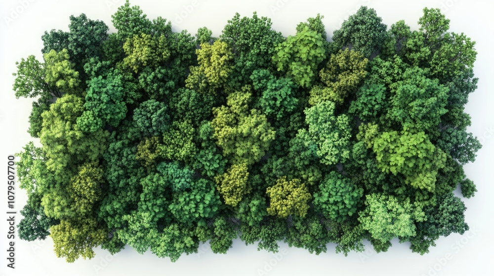 Isolated green forest on a background created through 3D rendering and illustration techniques Isolated green forest on a background created through 3D rendering and illustration techniques