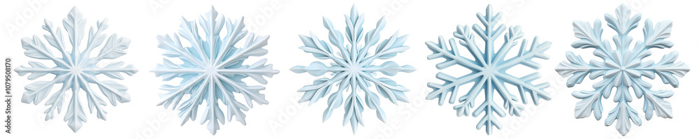 Light Blue 3d snowflake set collection on transparent cutout background, PNG file. Mockup clipart template Light Blue 3d snowflake set collection on transparent cutout background, PNG file. Mockup clipart template