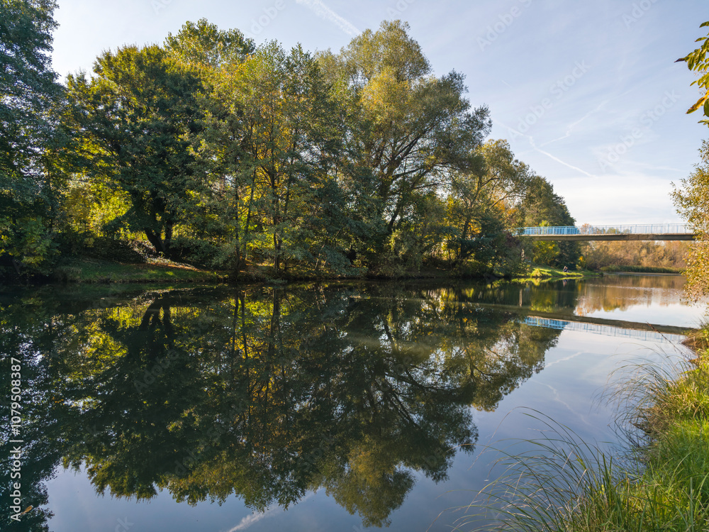 Iskar river near Pancharevo lake, Bulgaria Iskar river near Pancharevo lake, Bulgaria