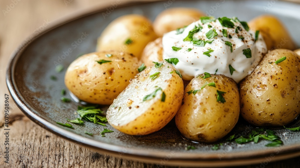 Delicious Potato Dish with Cream and Herbs Delicious Potato Dish with Cream and Herbs