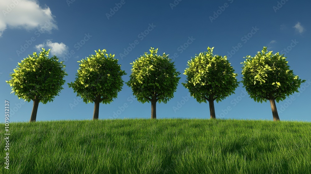 Obraz premium Harnessing modern technology how solar trees enhance urban environments to create sustainable green spaces for future generations