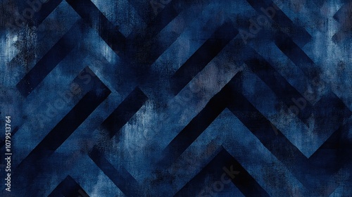 Navy Tie Dye Pattern with Geometric Elements Blue Zigzag Design Geometric Texture with Zigzag Lines Denim Inspired Brush Effect Abstract Black Bohemian Design Blue Geometric Abstract Black Painted