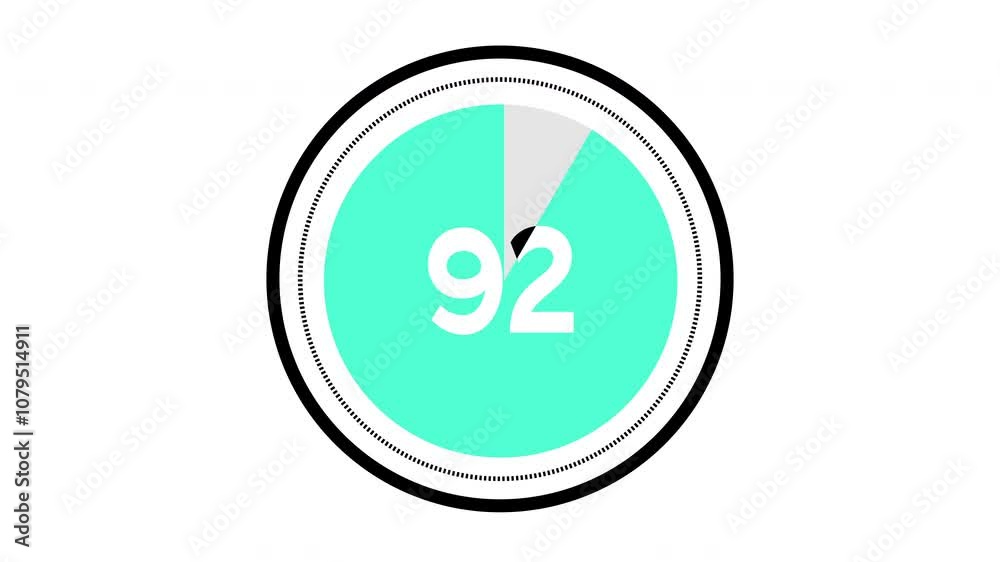 Countdown timer from 100 to 0 seconds. Modern flat design of countdown from one hundred to zero animation on white background. 4K resolution. Countdown timer from 100 to 0 seconds. Modern flat design of countdown from one hundred to zero animation on white background. 4K resolution.