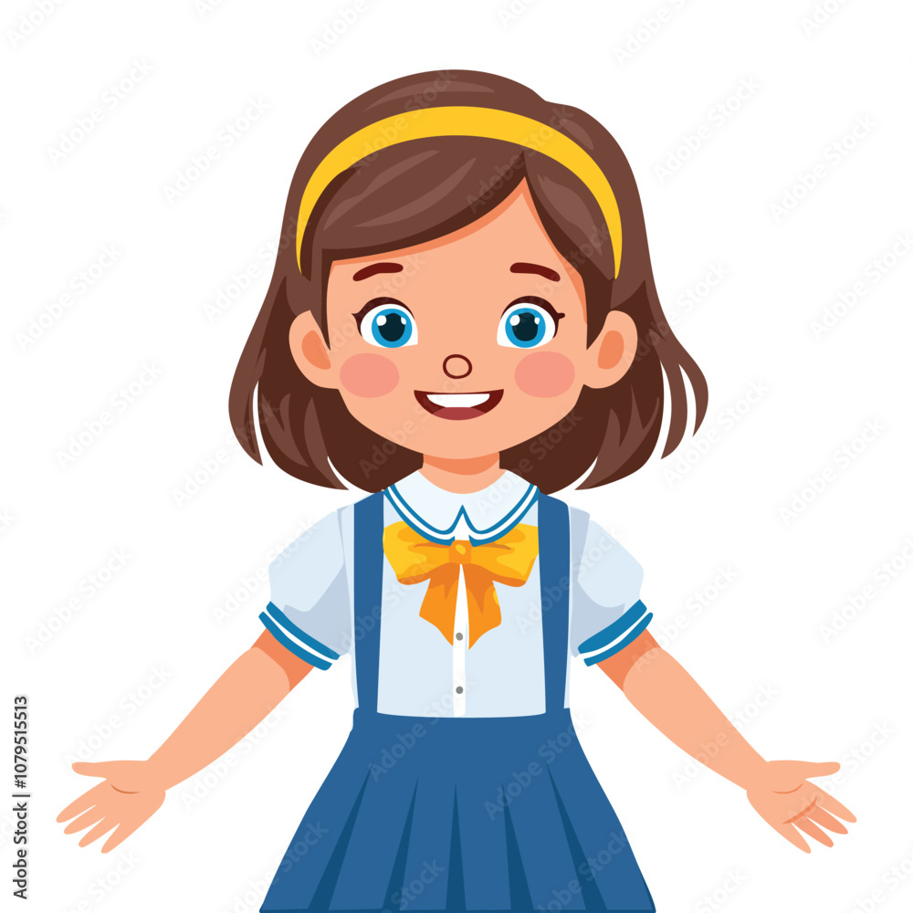 Portrait of a happy girl wearing a school uniform