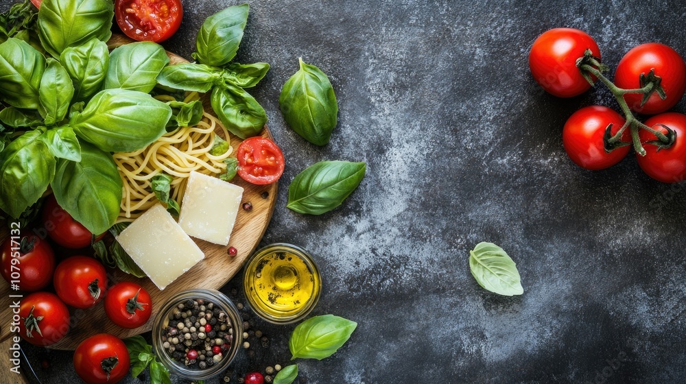 Fresh Ingredients for Italian Cuisine Preparation Fresh Ingredients for Italian Cuisine Preparation