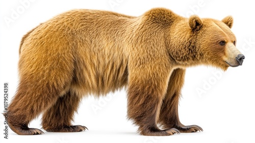 Wallpaper Mural A large brown bear stands on a white background, looking to the right. Torontodigital.ca