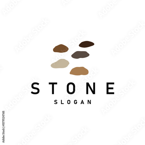 Stone Logo, Premium Elegant Design, Stone Balance Vector, Stepping Rock Walking Icon Illustration Design