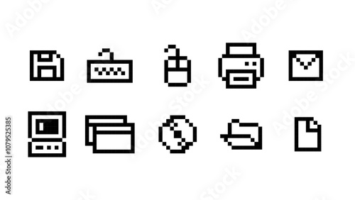 Pixel Art Computer Icon Set
