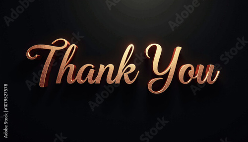 3D Copper Thank You Text Design