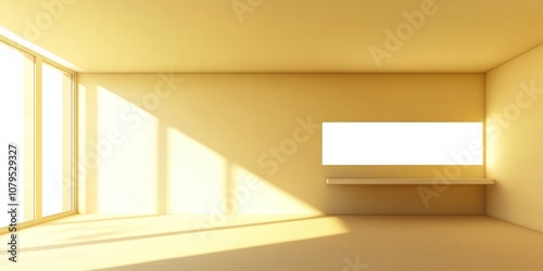 Wallpaper Mural A minimalist interior space with soft lighting and a simple shelf. Torontodigital.ca