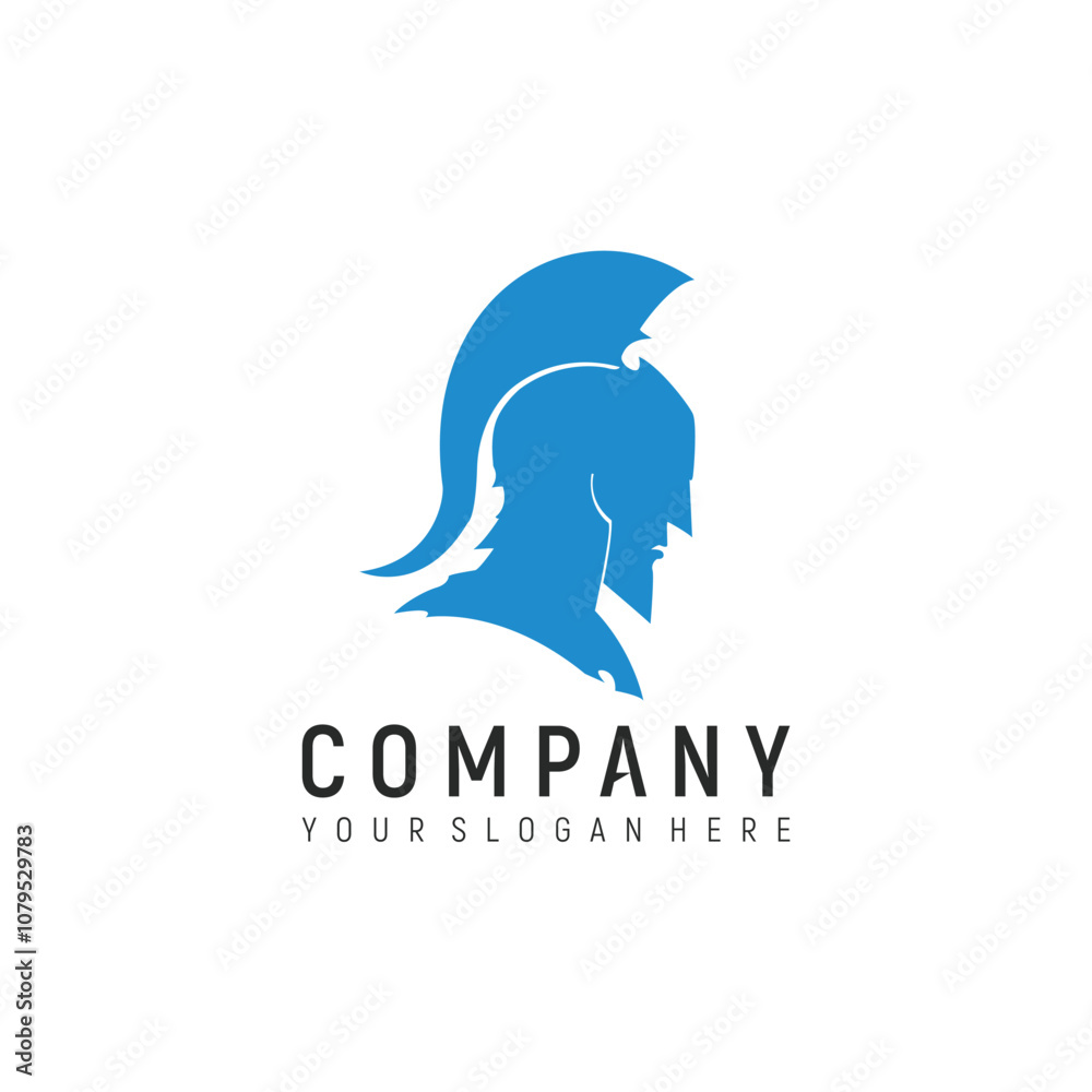 Obraz premium spartan silhouette logo design element vector template