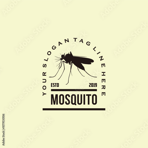 Mosquito silhouette logo design element vector template