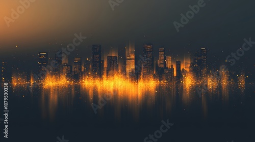 Elegant Golden Hour City Skyline with Blurred Background for Minimal Web Design, Classy High-End Firm Aesthetic