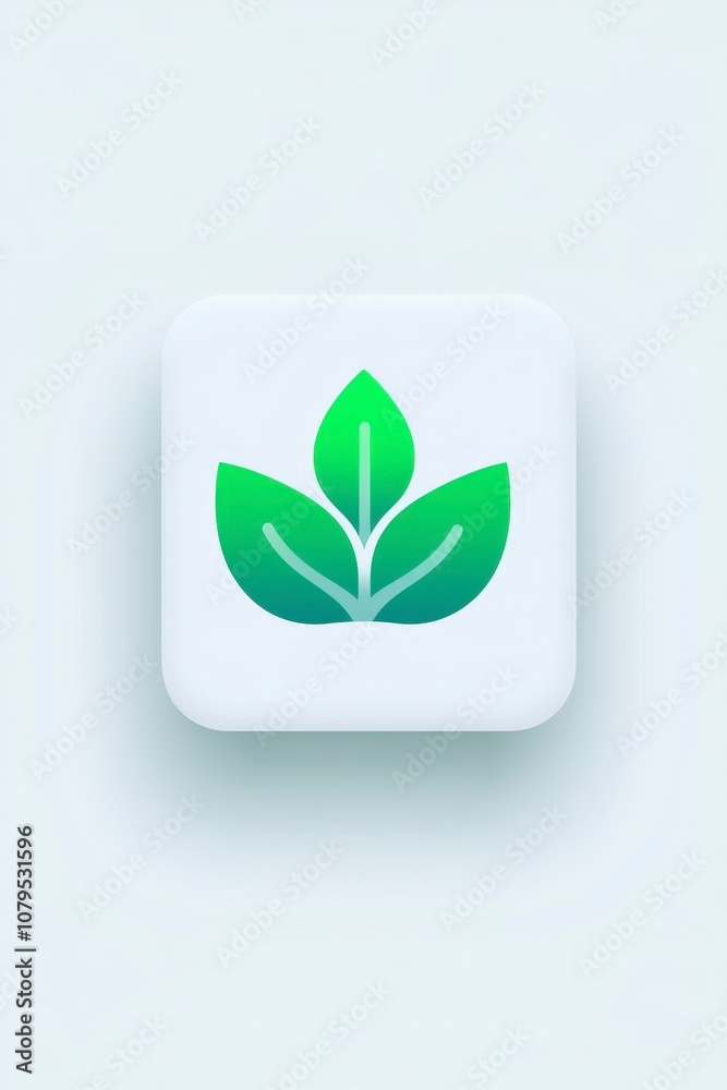 Green Leaf Icon for Eco-Friendly Design