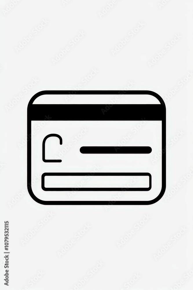 Minimalist Credit Card Icon with Subtle Shadow Minimalist Credit Card Icon with Subtle Shadow