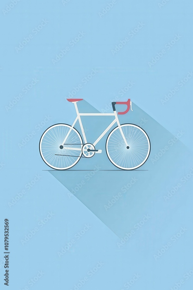 Fototapeta premium Simple Bicycle Icon for Fitness and Recreation Use