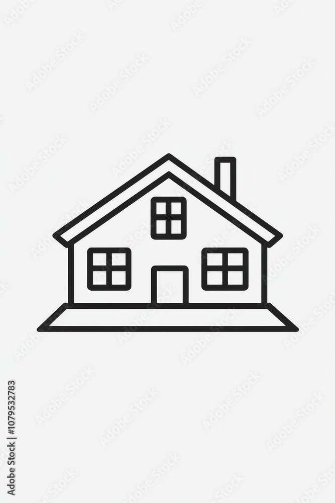 Fototapeta premium Simple Line Icon of a House for Real Estate Services