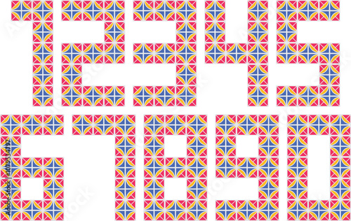 Number design with mosaic motif