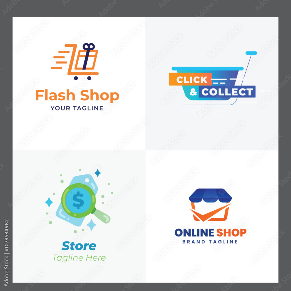 Shop supermarket store logo design elegant label design badge design vector logo Shop supermarket store logo design elegant label design badge design vector logo