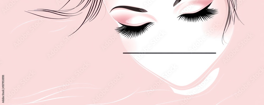 A minimalist illustration of a woman's face with closed eyes against a soft pink background. A minimalist illustration of a woman's face with closed eyes against a soft pink background.