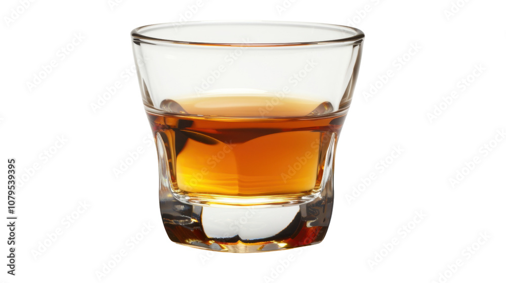 A shot of tequila on white transparent background
A shot of tequila on white transparent background