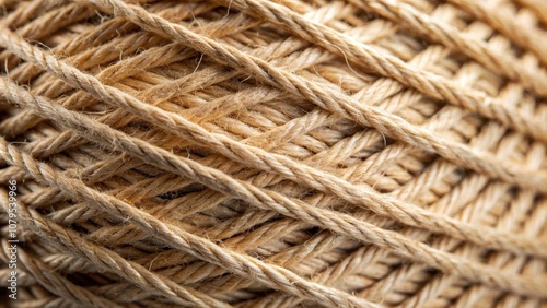 Close up of textured natural biodegradable linen thread spool, linen, thread, spool, natural, biodegradable, eco-friendly