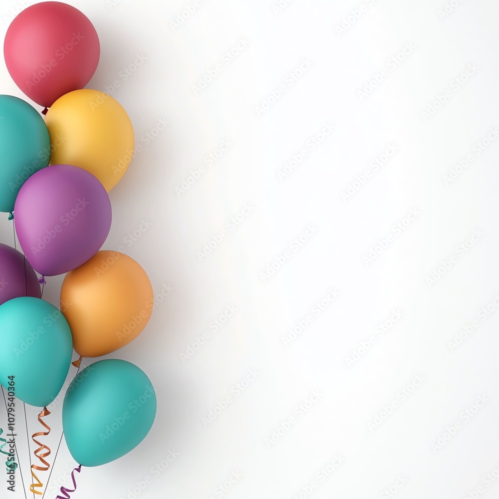 Colorful balloons floating against a light background, perfect for celebration and party themes. Colorful balloons floating against a light background, perfect for celebration and party themes.