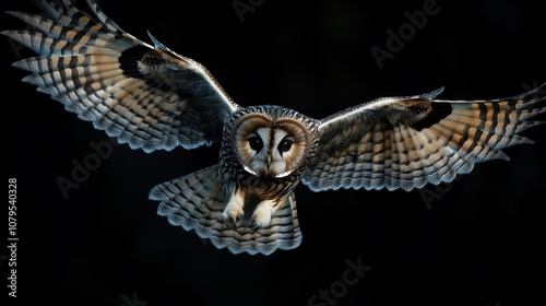 Flying Owl with Spread Wings